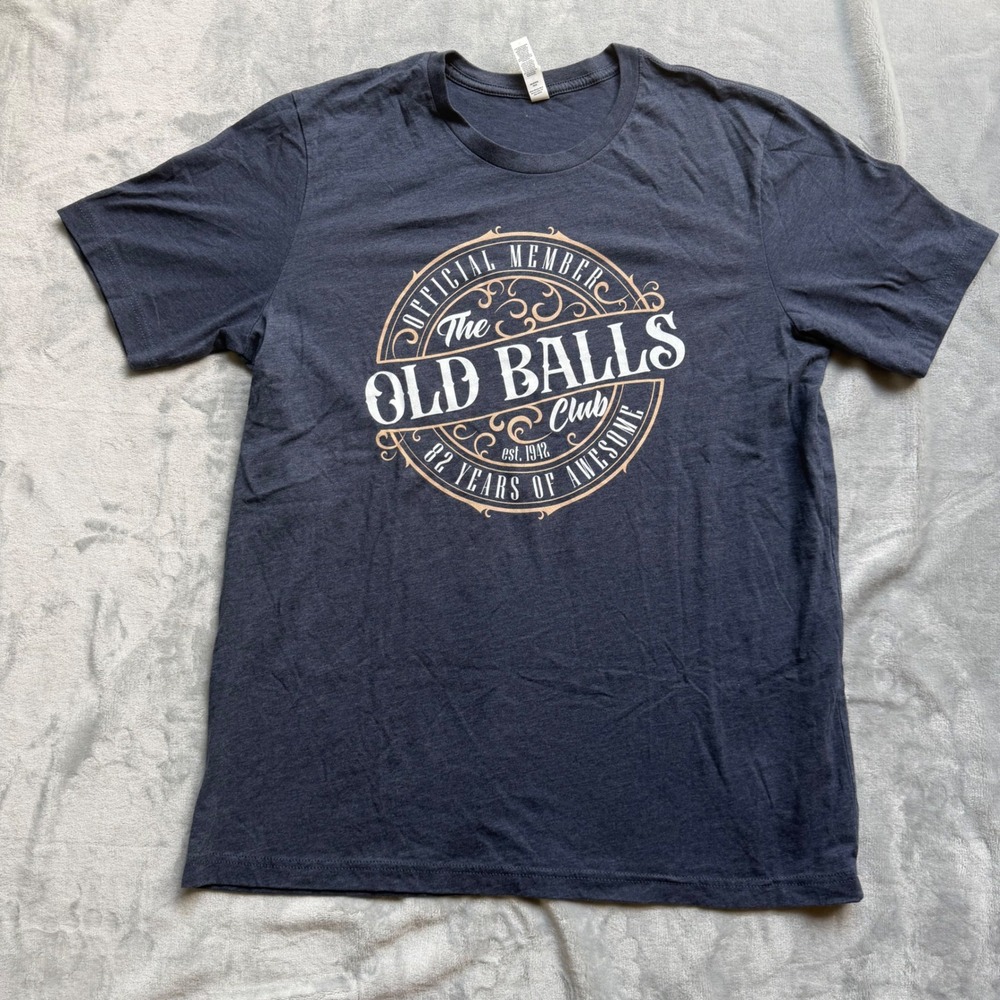 Bella + Canvas T-Shirt Mens XL Gray The Old Balls Club 82 Years Graphic Tee